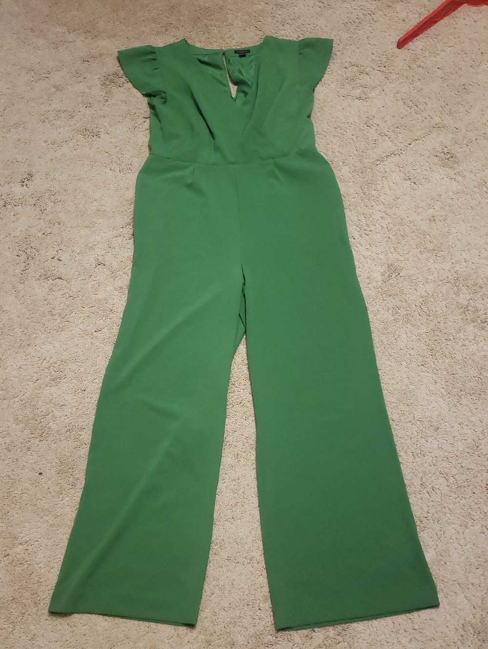 Ann Taylor Factory Emerald Green Flutter-Sleeve Jumpsuit
